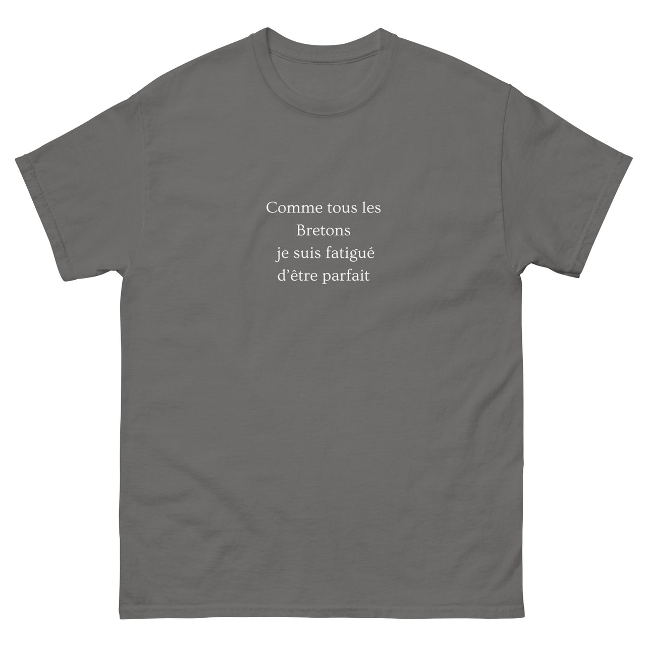 T-shirt humour anthracite - Fatigué d'être parfait face