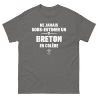 Thumbnail for T-shirt Bretagne bleu marine face - Ne jamais sous-estimer un Breton en colère