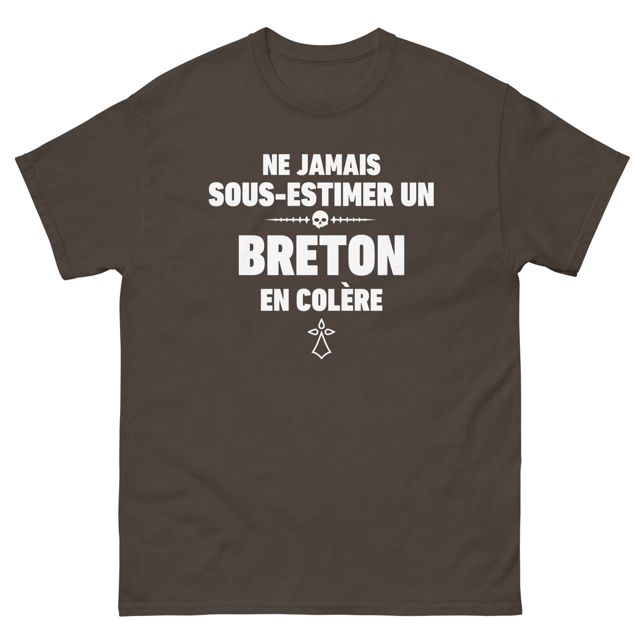 T-shirt Bretagne bordeaux face - Ne jamais sous-estimer un Breton en colère