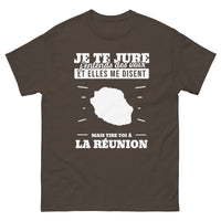 Thumbnail for T-shirt Réunion chocolat noir - J'entends des voix avec humour