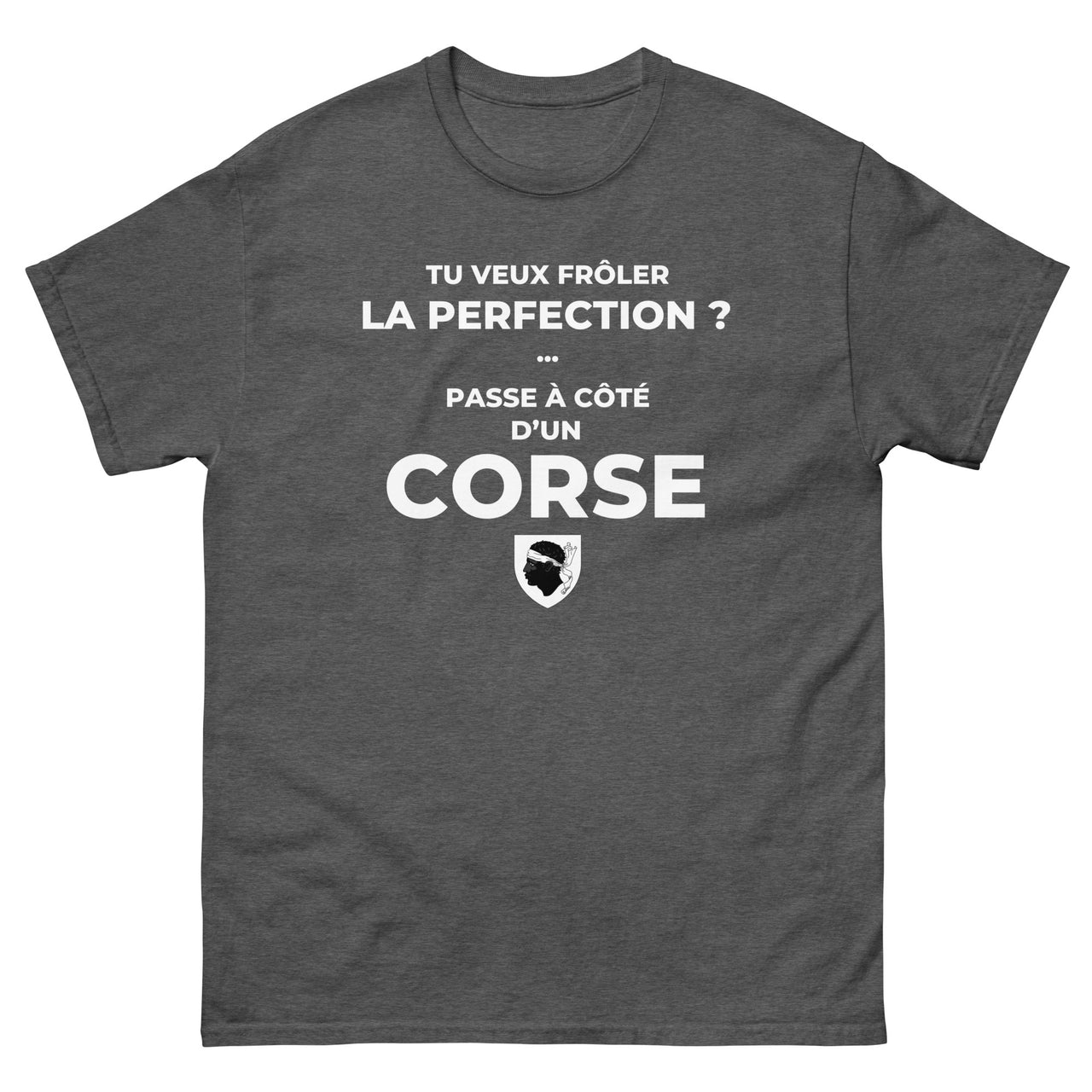 T-shirt Corse gris foncé chiné dos - Frôler la perfection