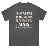 Thumbnail for T-shirt humour chocolat noir dos - Je n'ai jamais tort