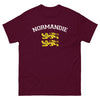 T-shirt Normandie bordeaux - Deux lions léopardés style universitaire