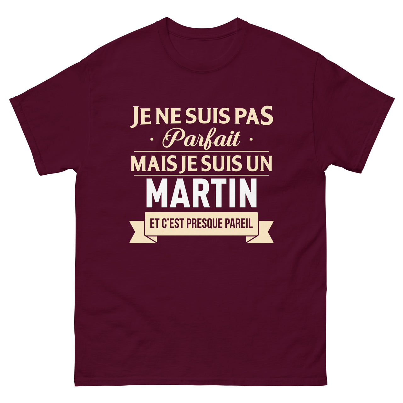 T-shirt Martin vert militaire - Je ne suis pas parfait, presque