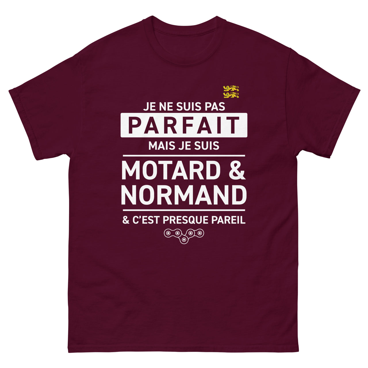 T-shirt Normand bordeaux dos - Je ne suis pas parfait mais presque