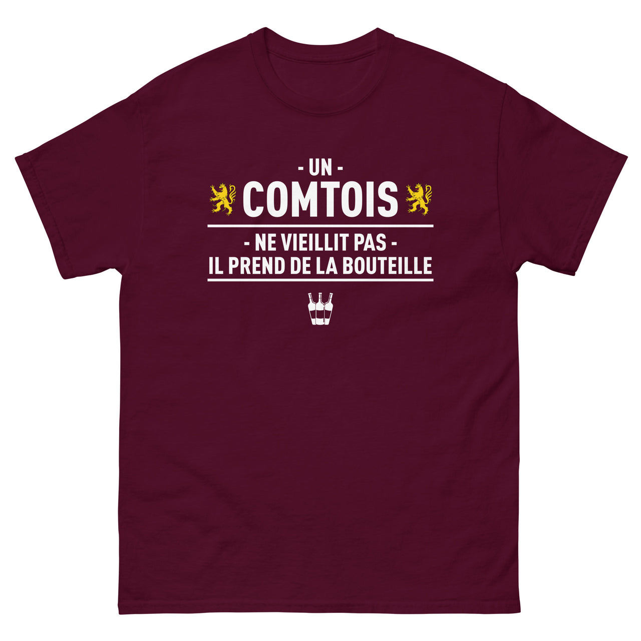 T-shirt Franche-Comté anthracite - Un comtois prend de la bouteille