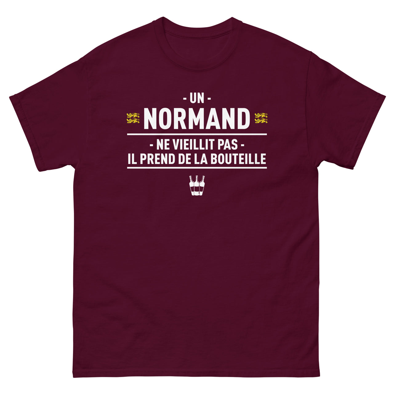 T-shirt Normand noir dos - Un homme qui prend de la bouteille