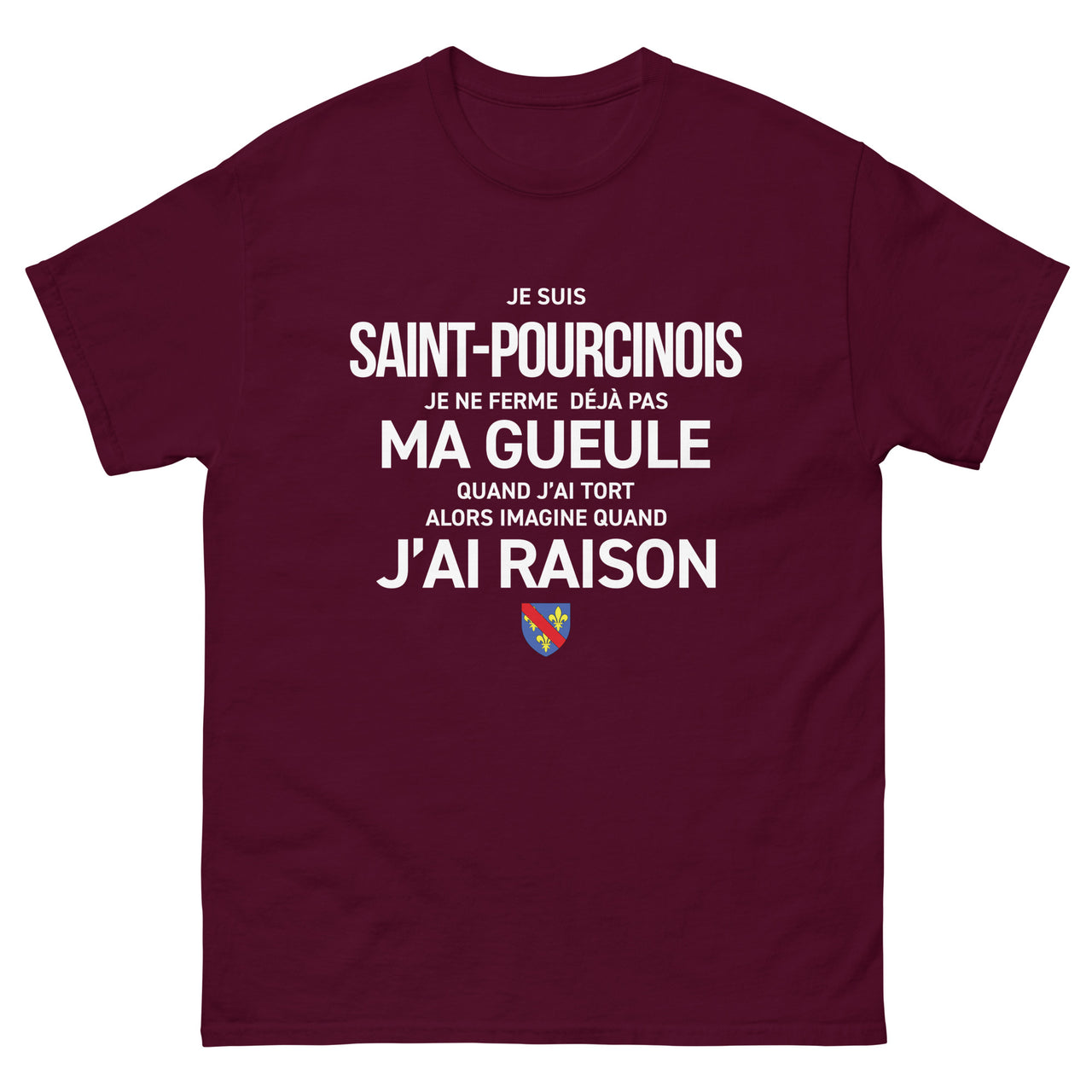 T-shirt Saint-Pourcinois anthracite - Je ne ferme pas ma gueule