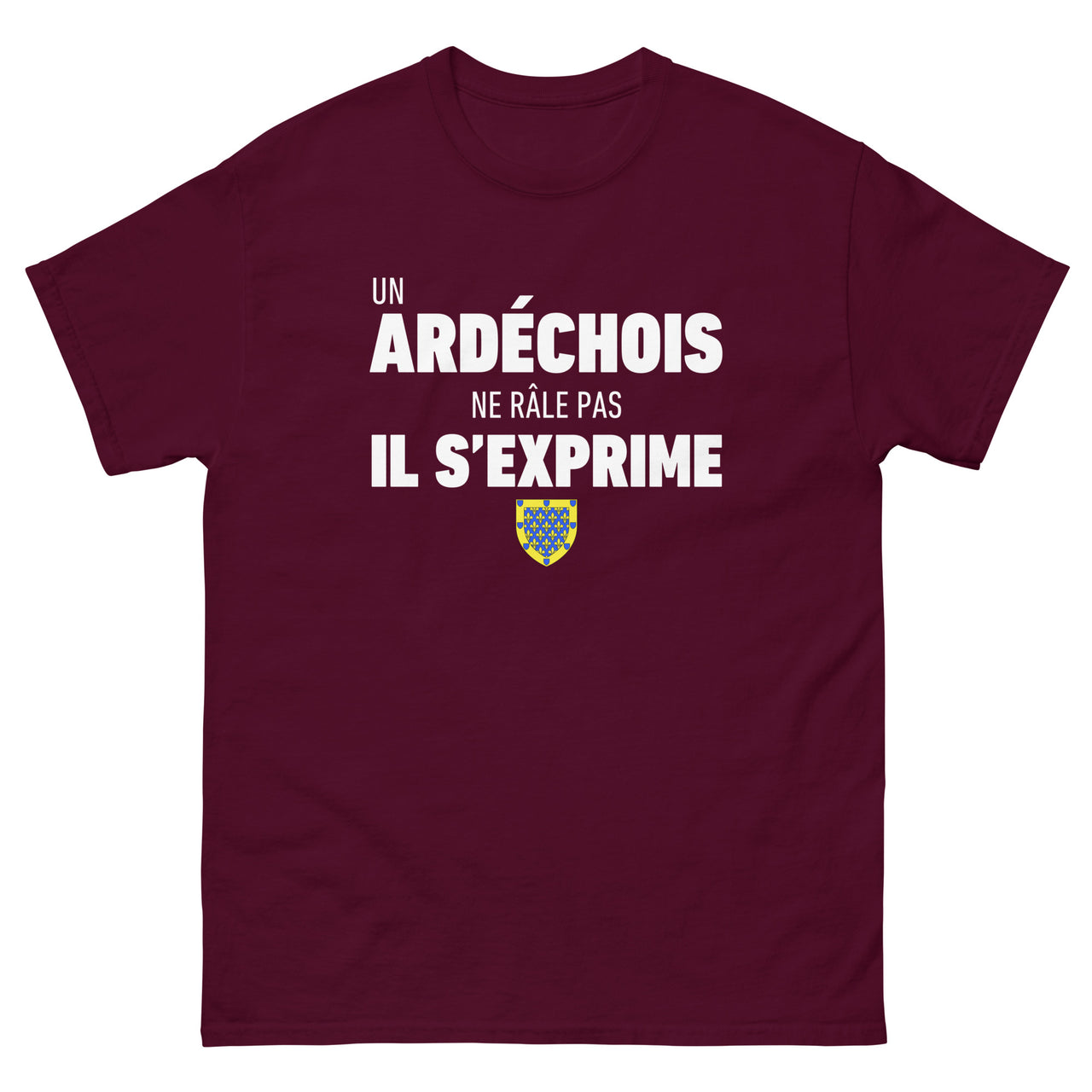 T-shirt Ardéchois bleu marine - Un Ardéchois ne râle pas