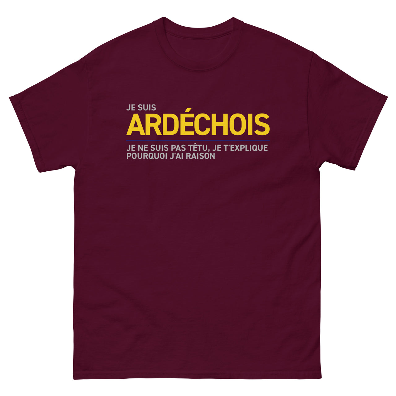 T-shirt Ardéchois bleu marine - je t'explique