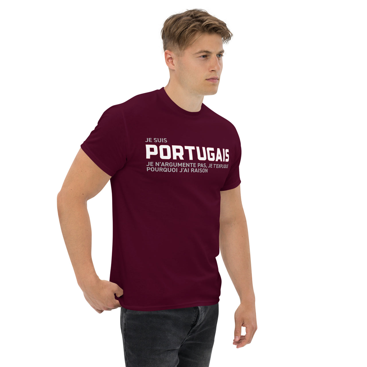 T-shirt Portugais bleu marine - Je t'explique pourquoi j'ai raison