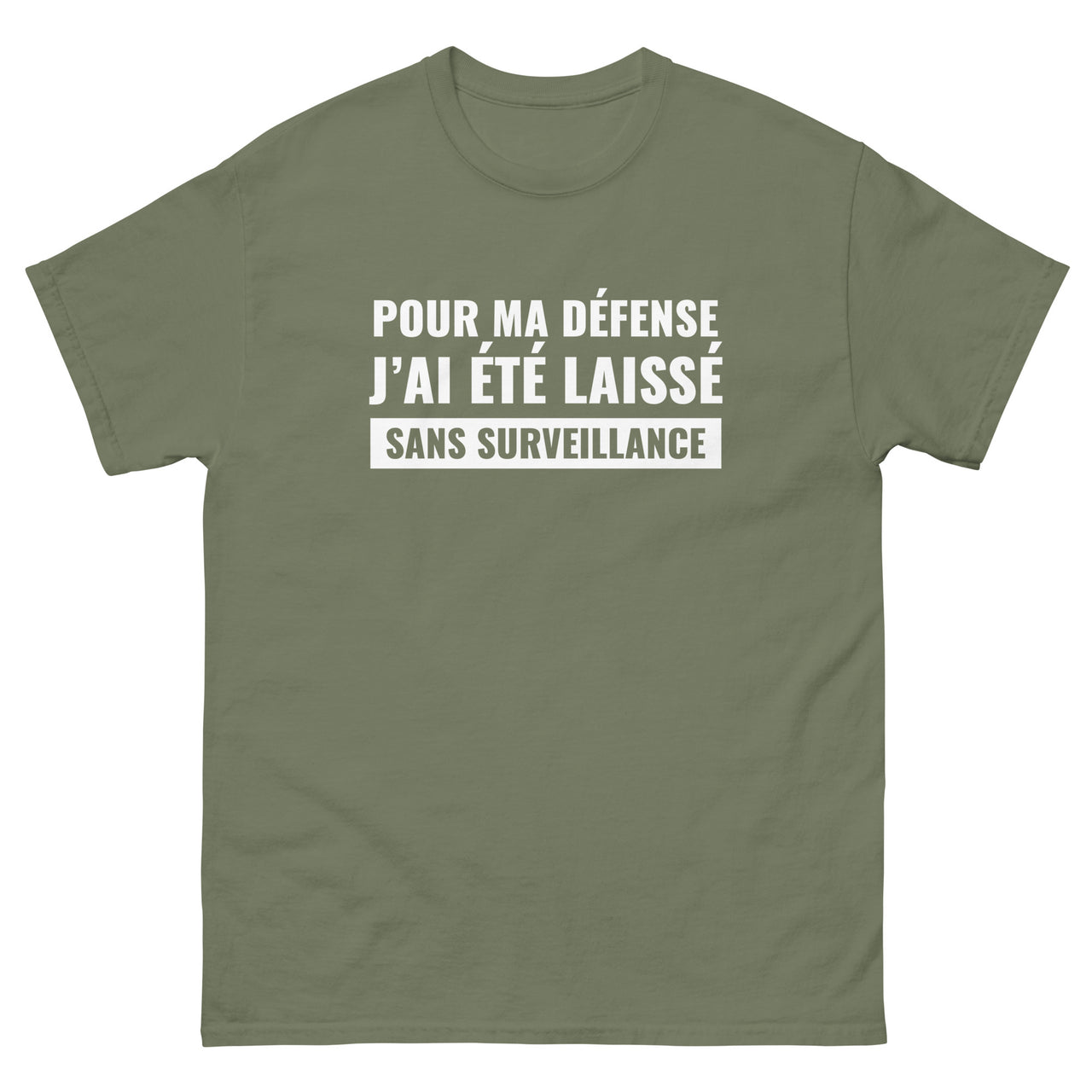T-shirt humour anthracite dos - Sans surveillance