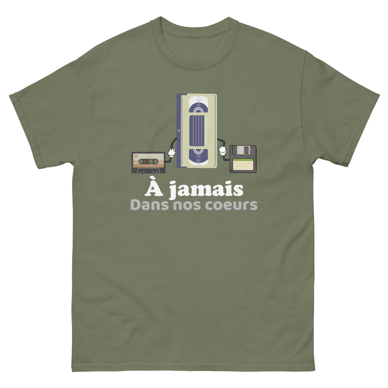 T-shirt humour vert militaire - À jamais dans nos coeurs