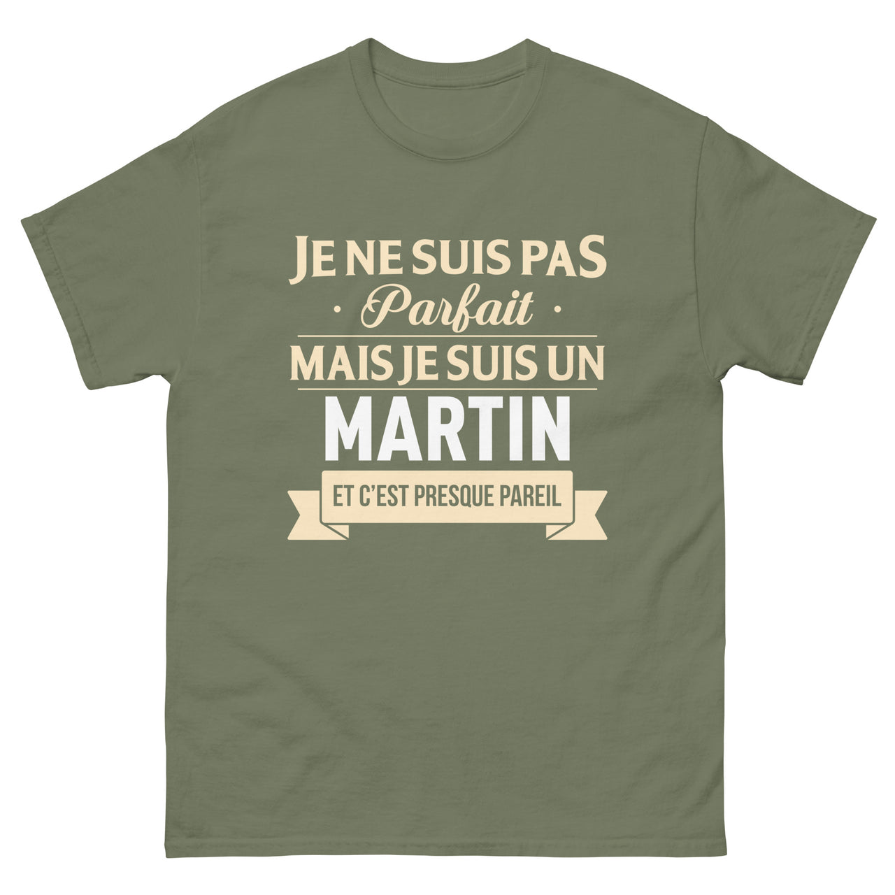 Lustiges Geschenk-T-Shirt mit dem Nachnamen Martin: „Ich bin nicht perfekt“.