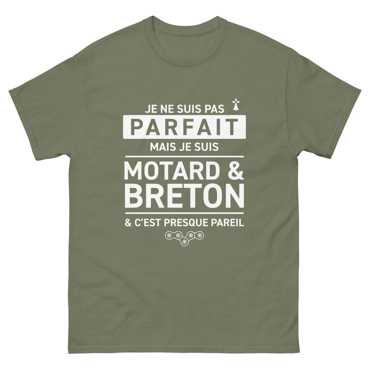 T-shirt Bretagne bleu marine dos - Je ne suis pas parfait mais je suis Motard