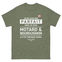 Thumbnail for T-shirt Bourgogne anthracite dos - Je ne suis pas parfait mais motard