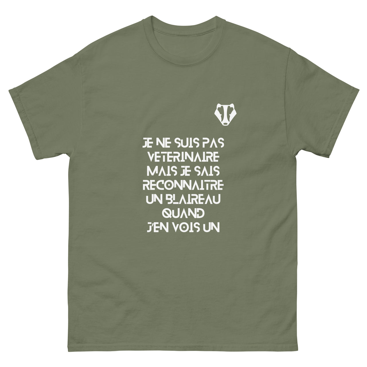 T-shirt humour vert militaire - Je ne suis pas vétérinaire