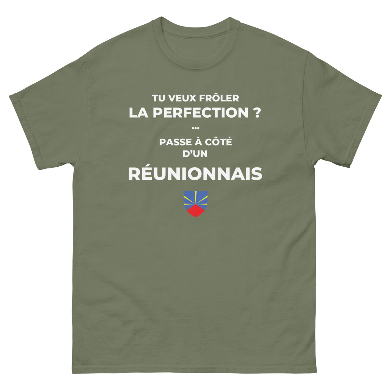 T-shirt Réunionnais bleu marine face - Frôler la perfection
