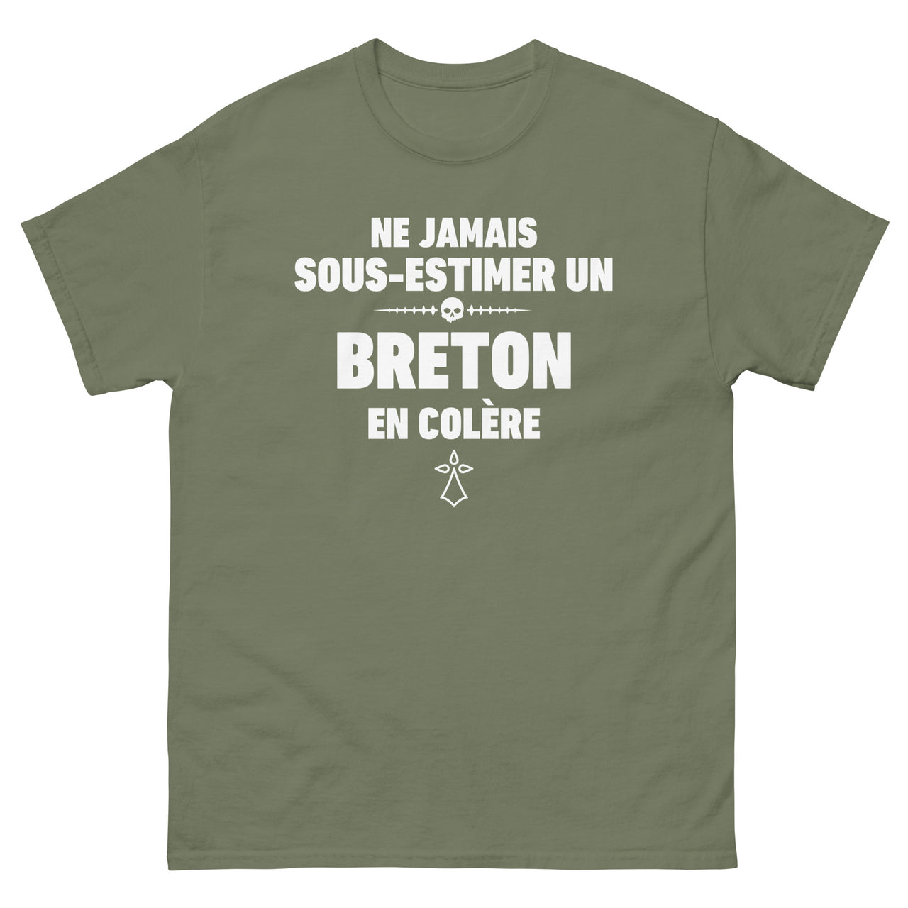 T-shirt Bretagne chocolat noir face - Ne jamais sous-estimer un Breton en colère