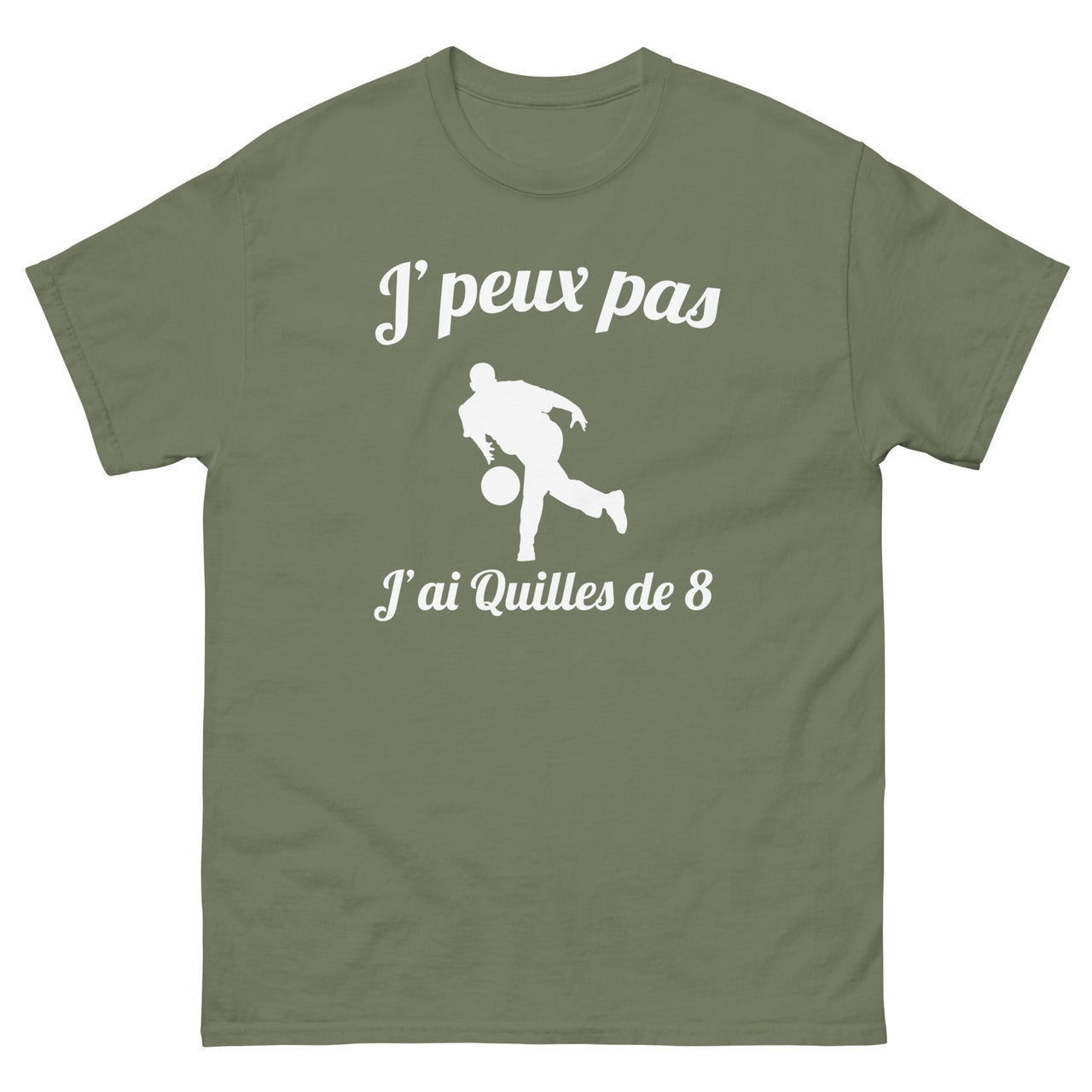 T-shirt Aveyron vert militaire dos - J'peux pas j'ai Quilles de 8