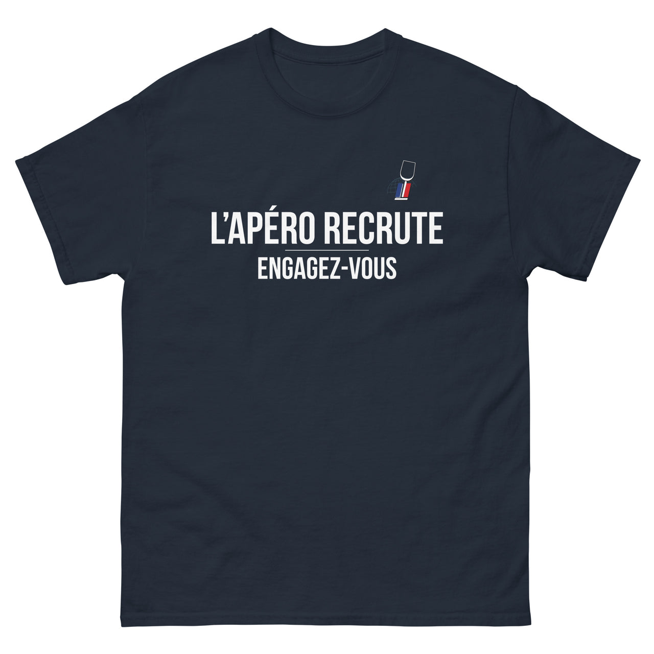 T-shirt humour apéro bleu marine dos - Engagez-vous pour l'alcool