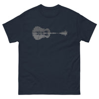 Thumbnail for T-shirt Guitariste bleu marine dos - design tendance pour musiciens