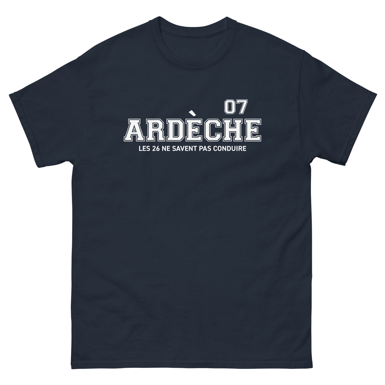 T-shirt Ardèche bleu marine - Les 26 ne savent pas conduire