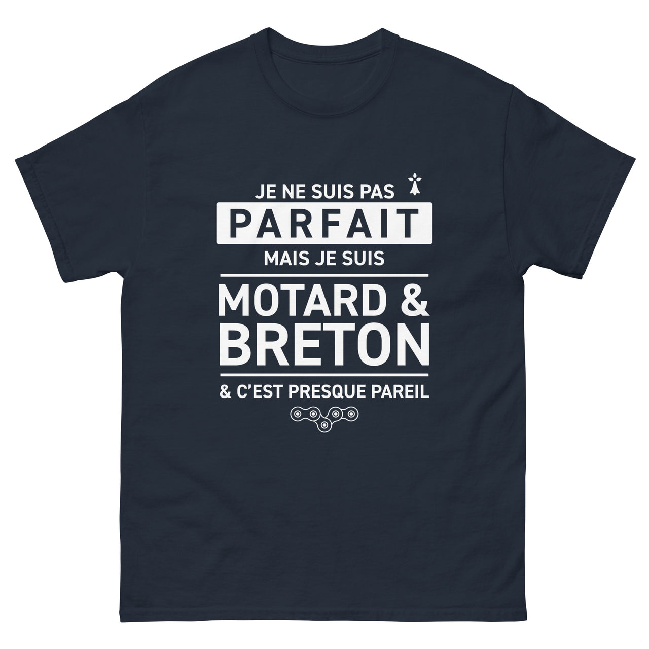 T-shirt Bretagne bordeaux dos - Je ne suis pas parfait mais je suis Motard