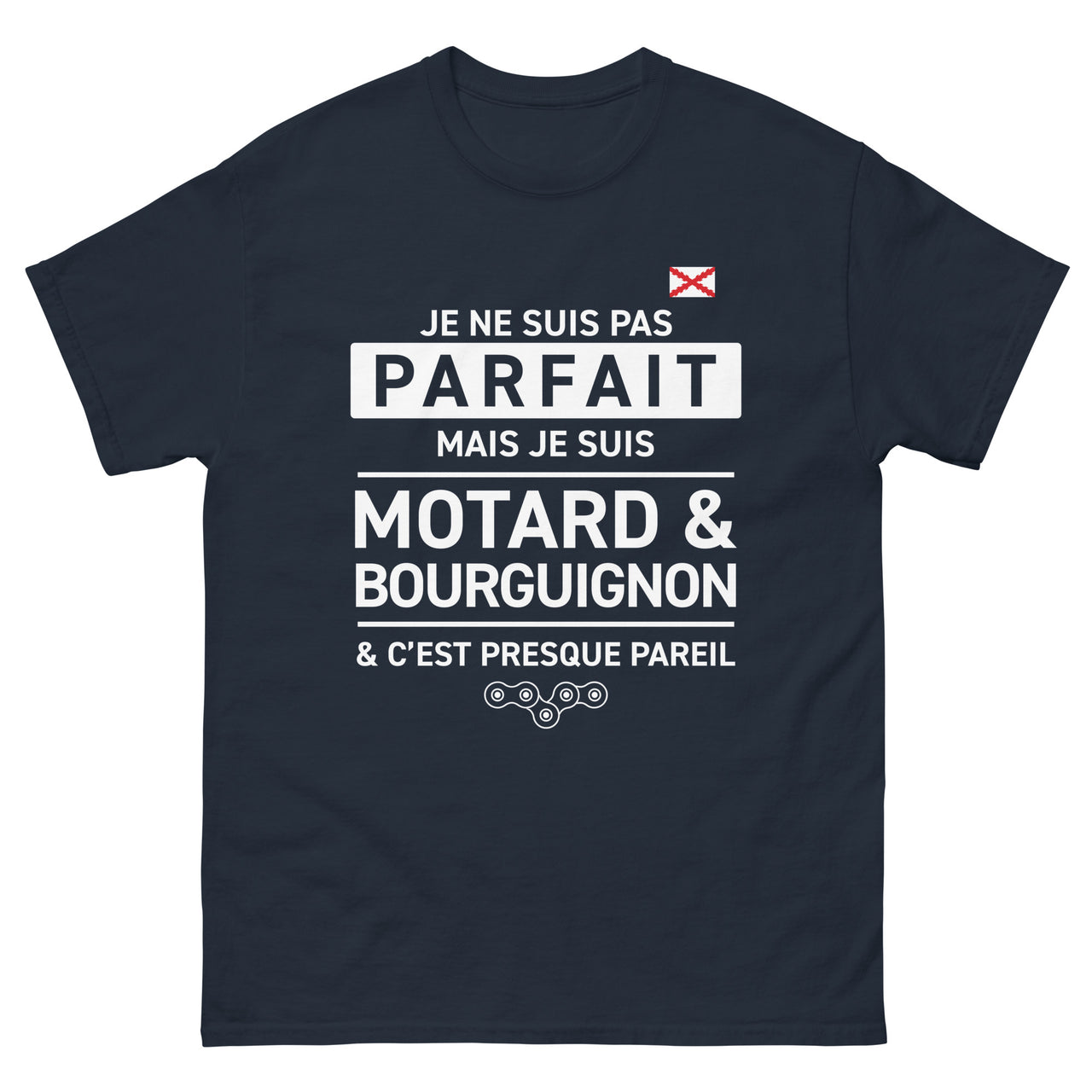 T-shirt Bourgogne noir dos - Je ne suis pas parfait mais motard