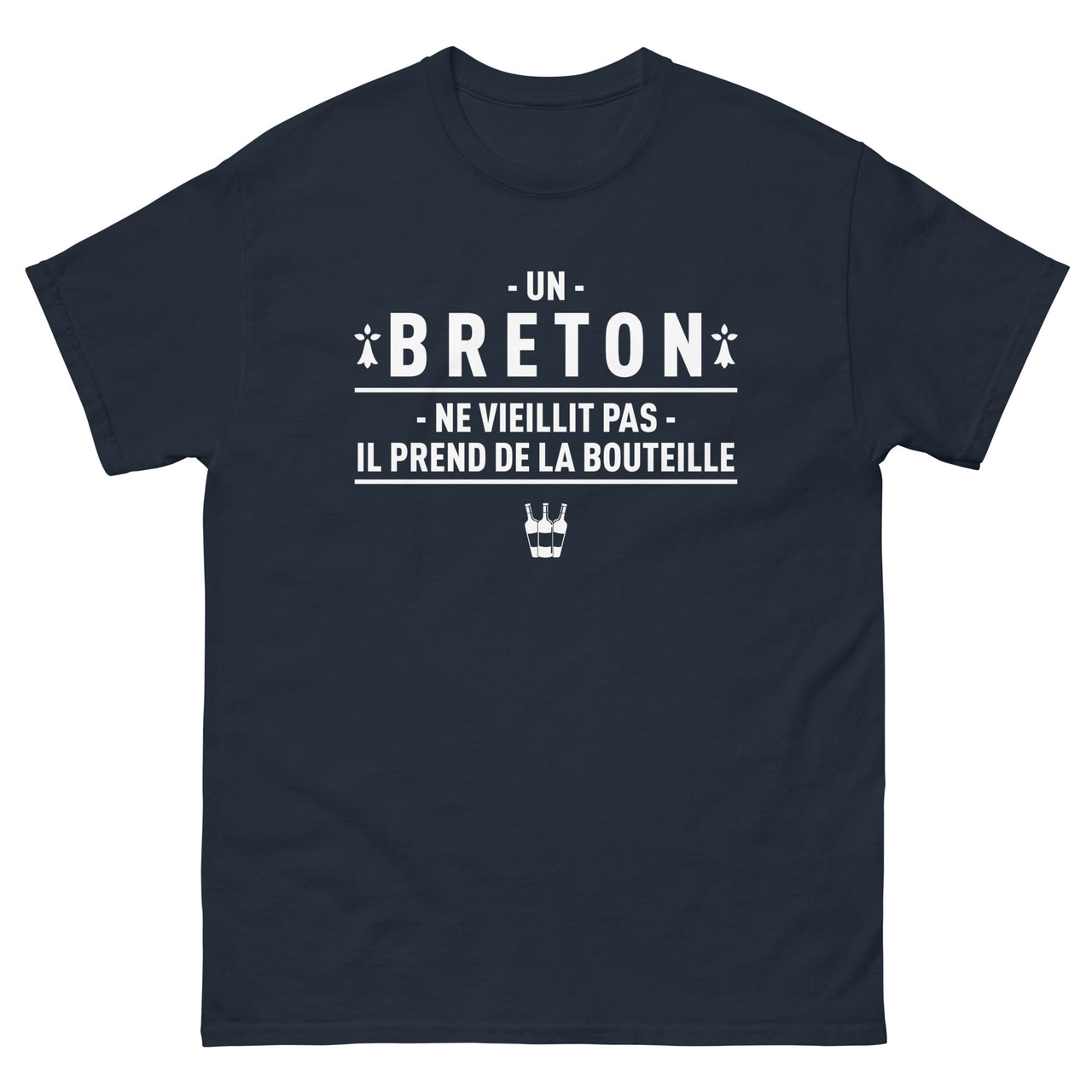T-shirt Bretagne bordeaux dos - Un breton ne vieillit pas, il prend de la bouteille