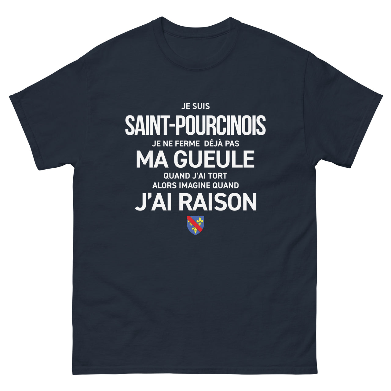 T-shirt Saint-Pourcinois vert militaire - Je ne ferme pas ma gueule