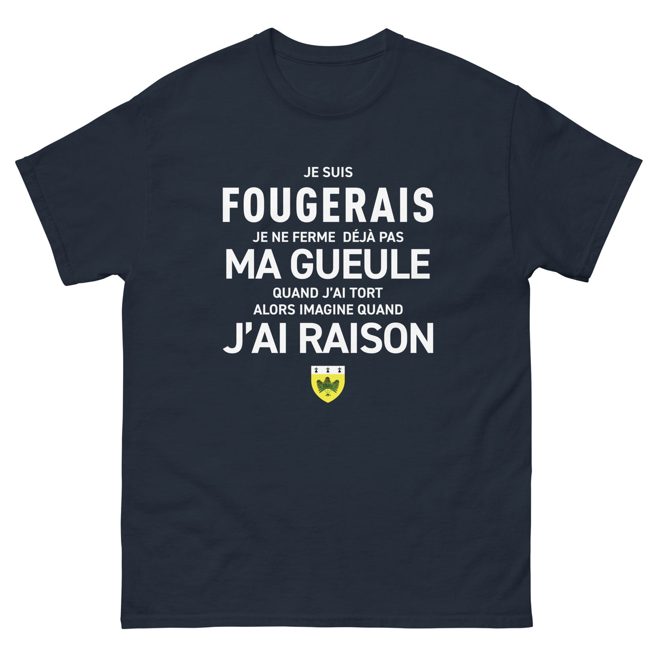 T-shirt Bretagne vert militaire - Je suis Fougerais, humour