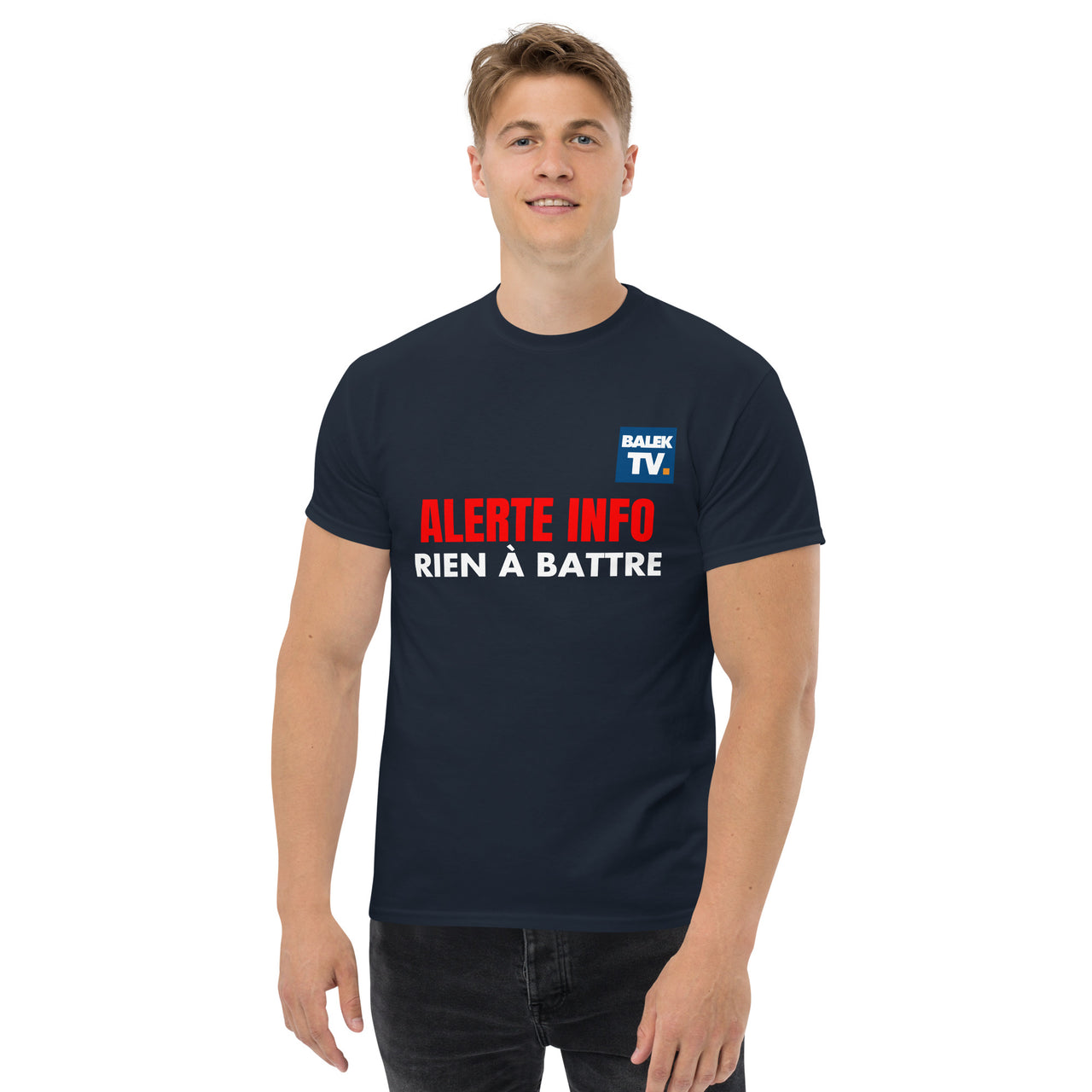 T-shirt humour noir dos - Balek Tv, rien à battre