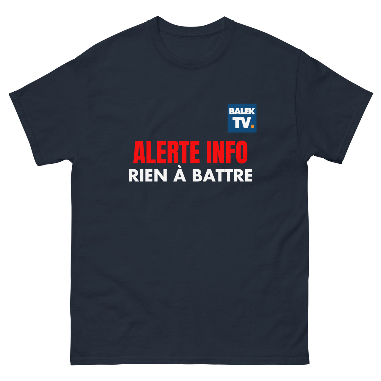 T-shirt humour bleu marine dos - Balek Tv, rien à battre