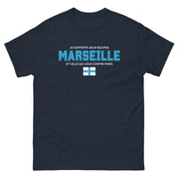 Thumbnail for T-shirt Marseille bleu marine dos - Je supporte deux équipes