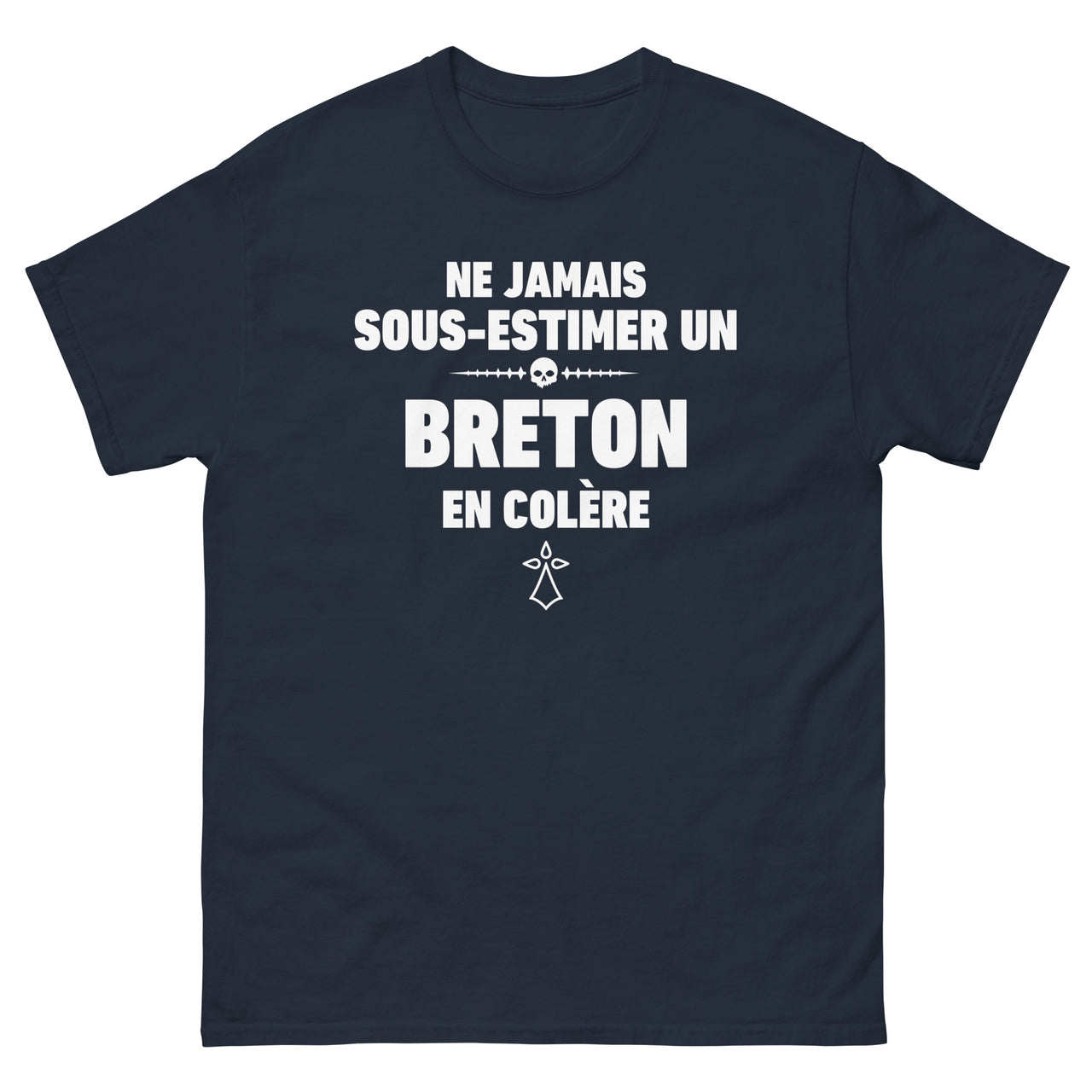 T-shirt Bretagne gris foncé chiné - Ne jamais sous-estimer un Breton en colère