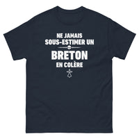 Thumbnail for T-shirt Bretagne gris foncé chiné - Ne jamais sous-estimer un Breton en colère