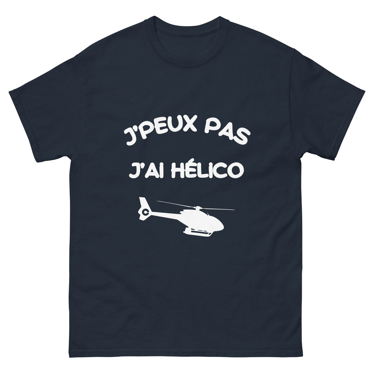 T-shirt Hélico noir - J'peux pas j'ai Hélico face