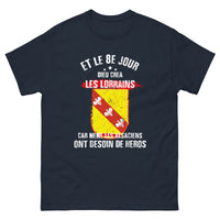 Thumbnail for T-shirt Lorrain bleu marine - Dieu crée les Lorrains