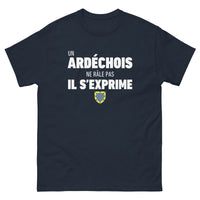 Thumbnail for T-shirt Ardéchois bleu marine dos - Un Ardéchois ne râle pas