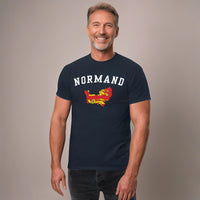 Thumbnail for T-shirt Normandie bleu marine - effet college américain