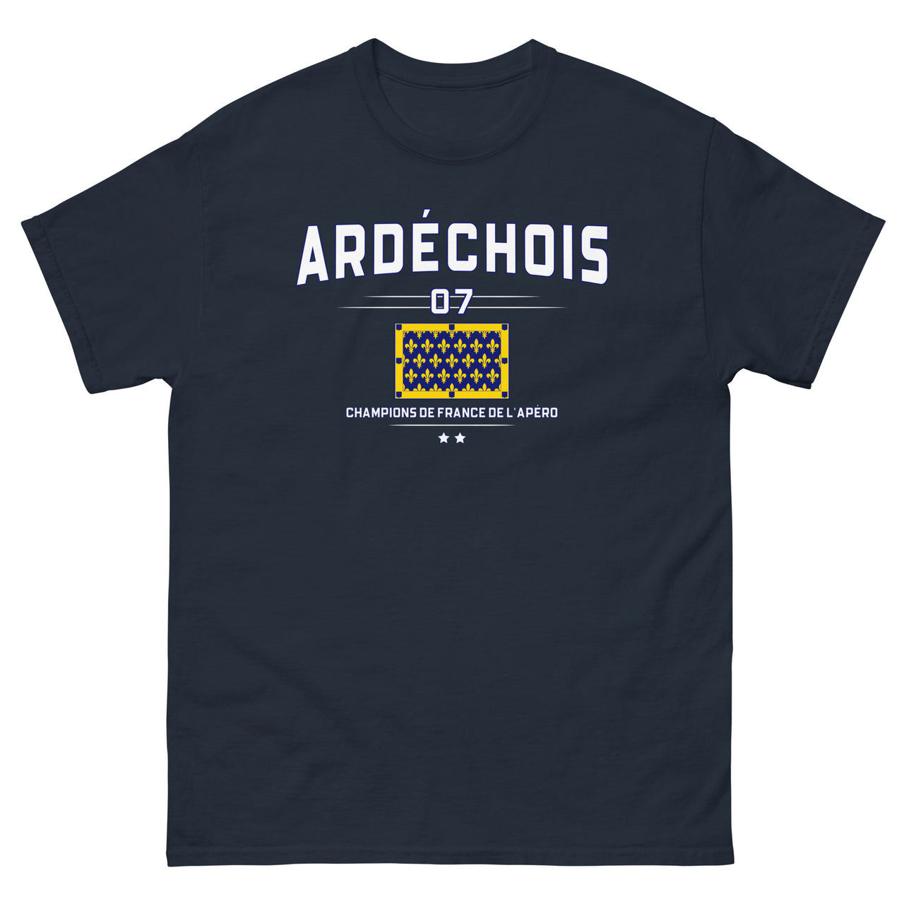 T-shirt Ardéchois bleu marine - champions de France de l'apéro
