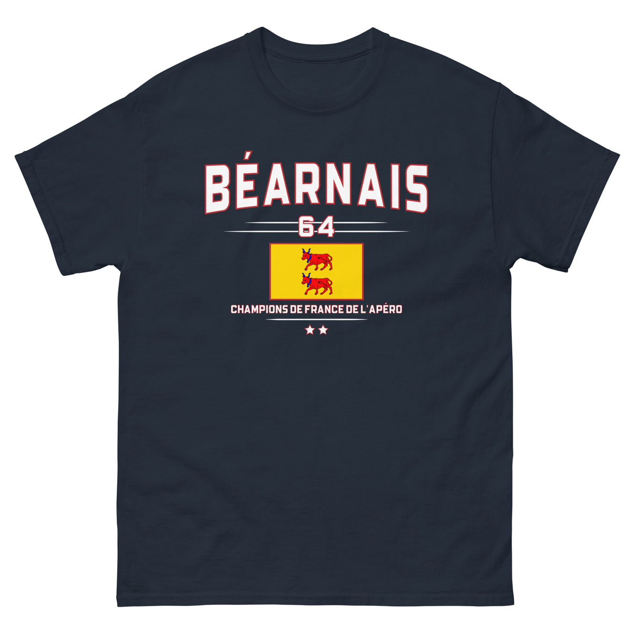 T-shirt Béarnais bleu marine dos - Fierté des champions de France