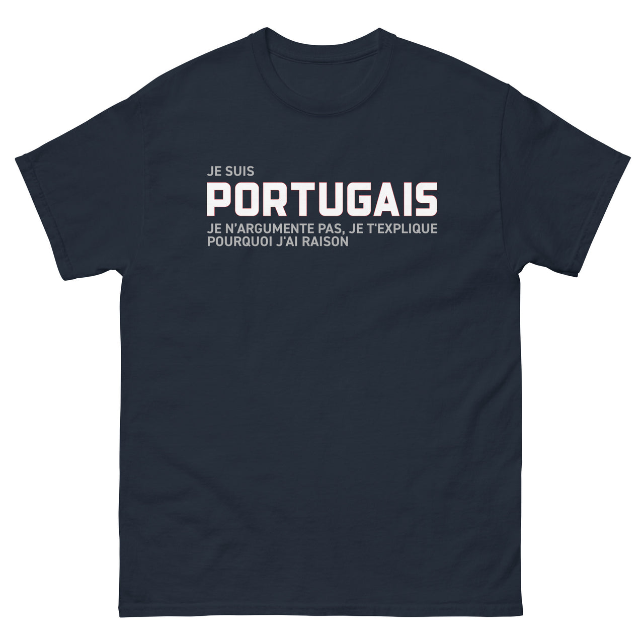 T-shirt Portugais noir dos - Je t'explique pourquoi j'ai raison