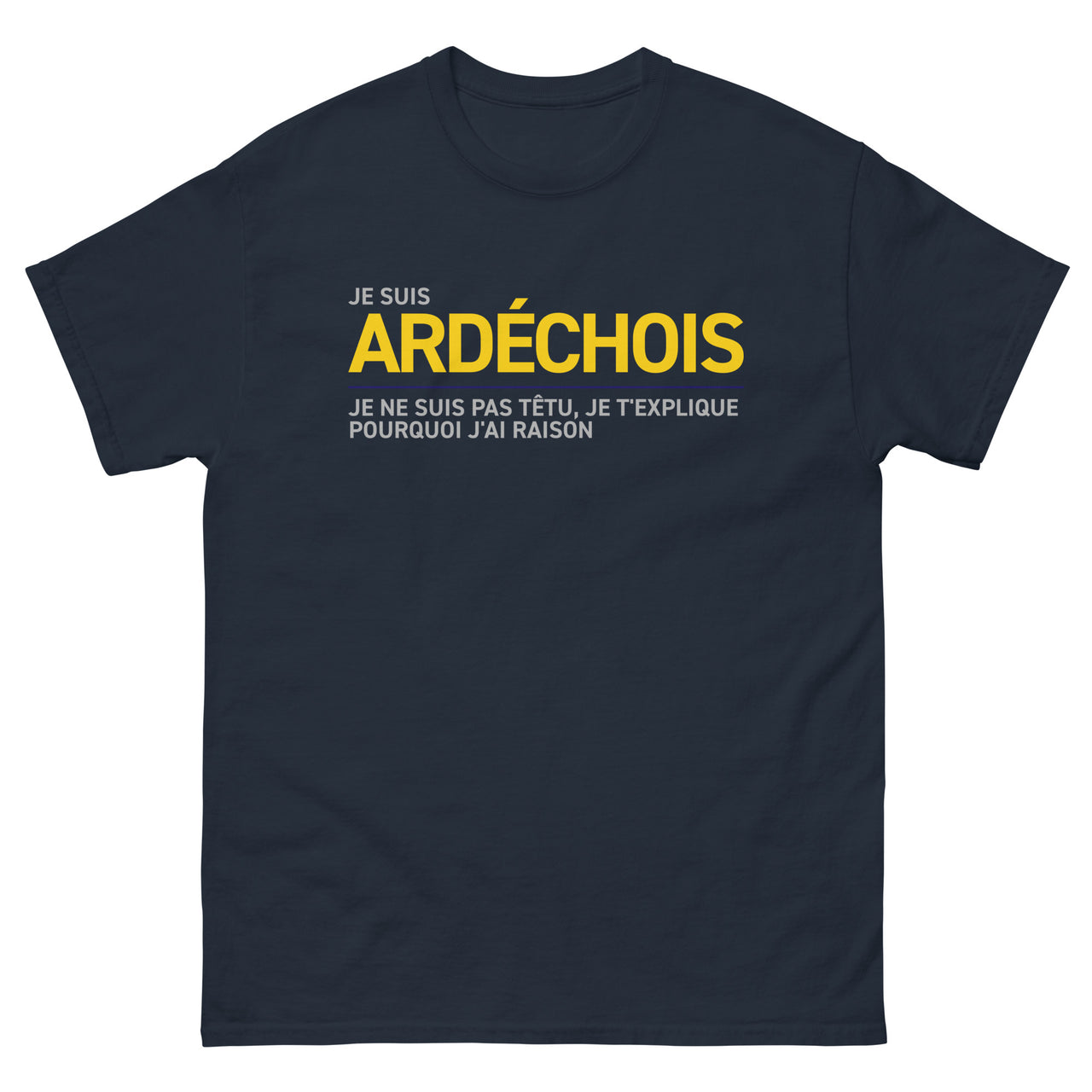 T-shirt Ardéchois vert militaire - je t'explique