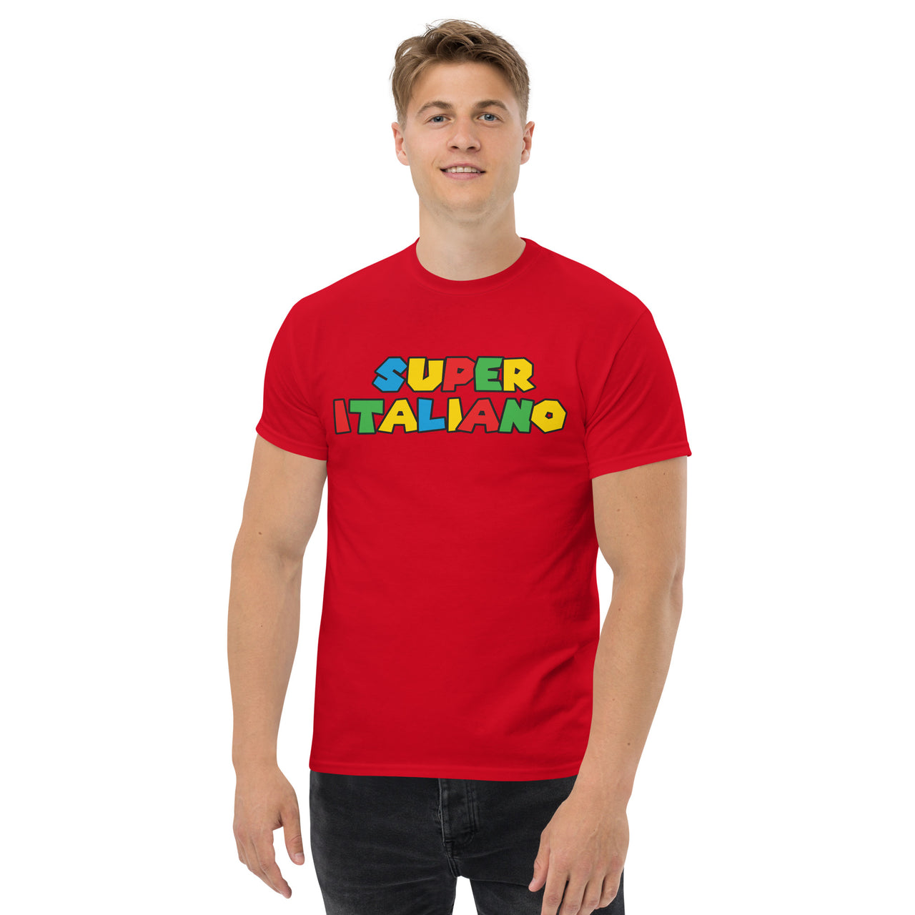 T-shirt Italie rouge - Super Italiano inspiration Mario dos