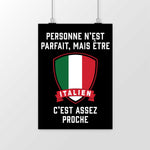 Poster humour les Italiens et la perfection