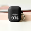 Boitier AirPods Réunion 974 noir - élégant et protecteur