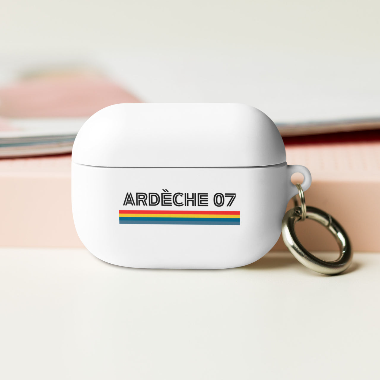 Coque Compatible pour AirPods® Étui Housse Protection avec Mousqueton Motif Ardèche