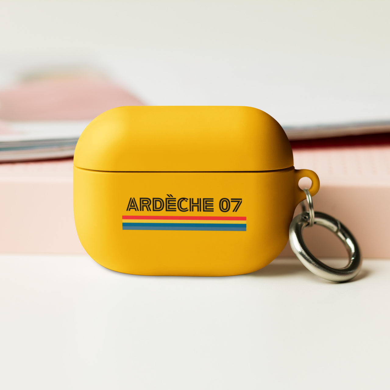 Coque Compatible pour AirPods® Étui Housse Protection avec Mousqueton Motif Ardèche